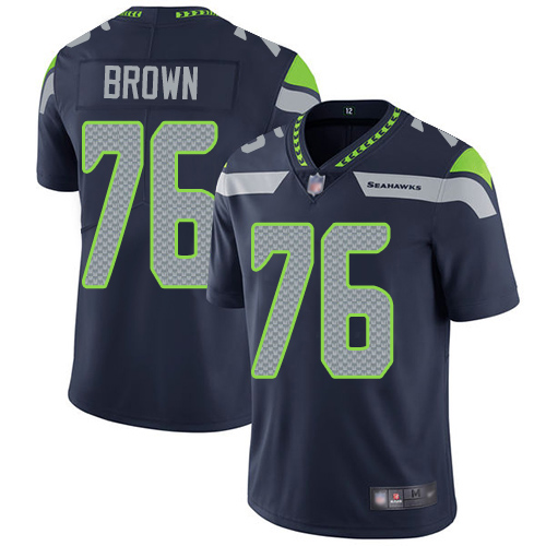 Seattle Seahawks Limited Navy Blue Men Duane Brown Home Jersey NFL Football #76 Vapor Untouchable->seattle seahawks->NFL Jersey
